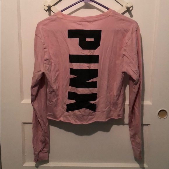 Pink by VS long sleeve crop tee - Picture 3 of 3